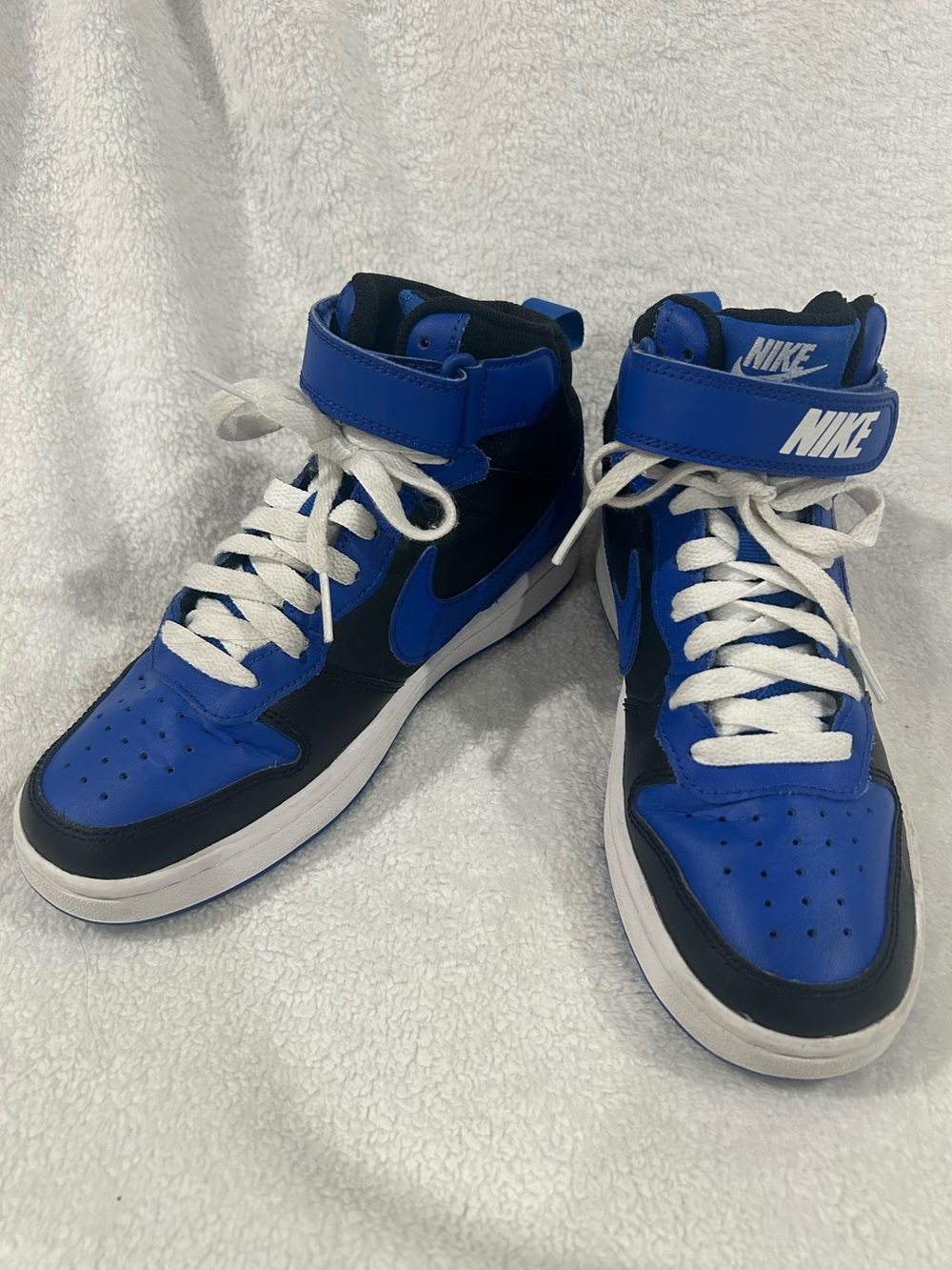 Nike Court Borough Mid 2 GS "Black Game Royal" sneaker youth size 4 blue leather